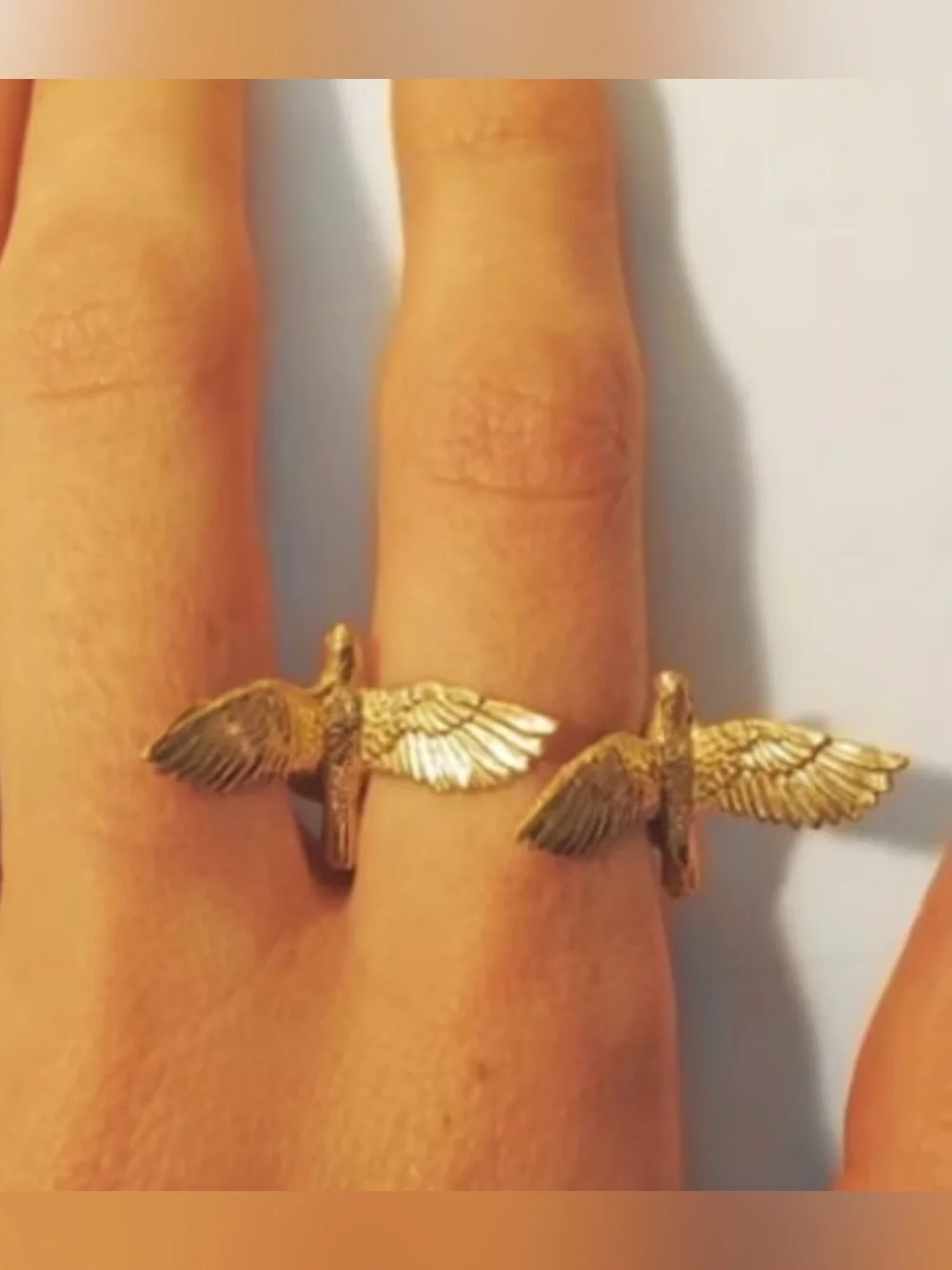 NEW! Retro Open Gold Winged Ring. Lucky Ring. Bird Free symbol ring 🕊️